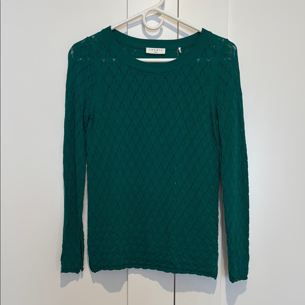 Sandro Green Knit Sweater